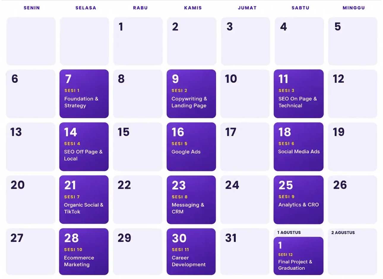 Jadwal Bootcamp FSDM
