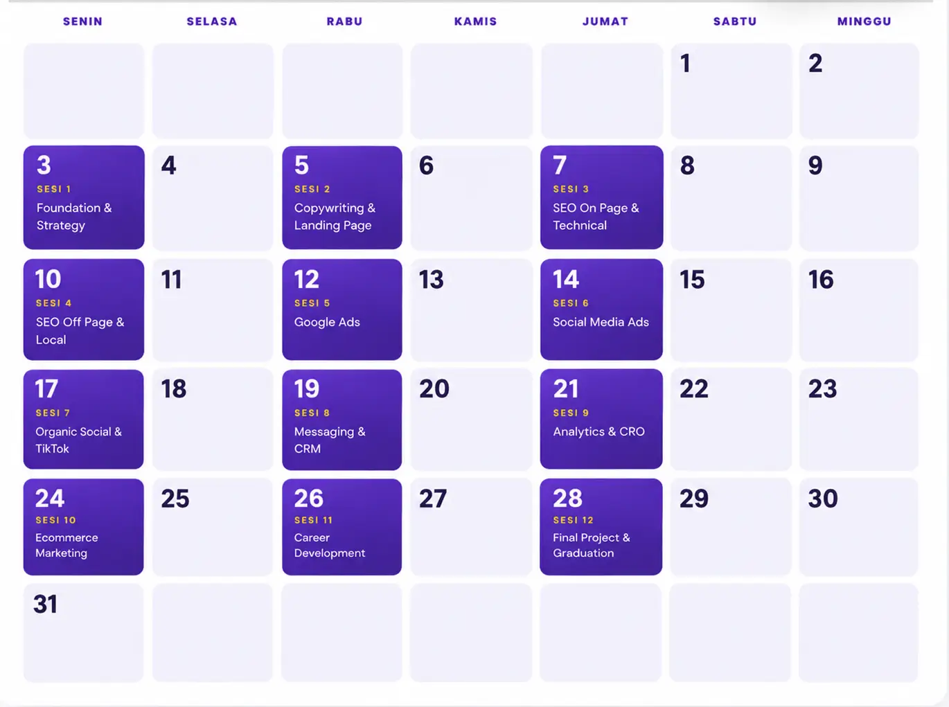 Jadwal Bootcamp Digital Marketing FSDM Online