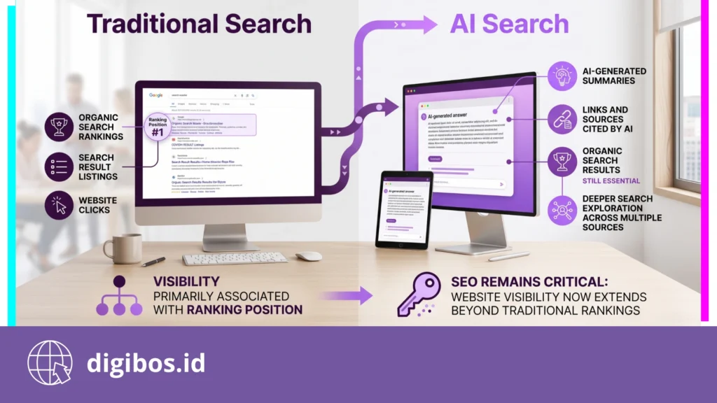 google sge - traditional search vs AI search